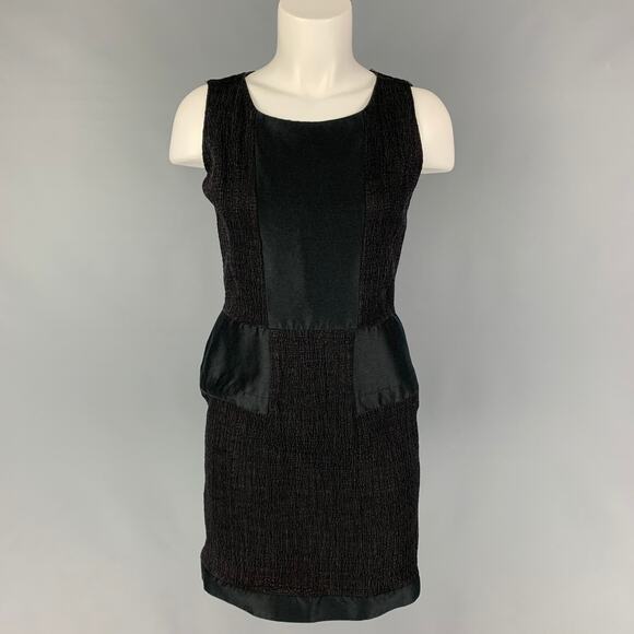 Oscar de la Renta Dresses & Skirts - OSCAR DE LA RENTA SS 11 Size 10 Black Cotton Silk Textured Sheath Dress